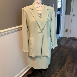 Melissa Lawrence Sage Green Blazer & Skirt Suit Set | Sizes 8 and 10